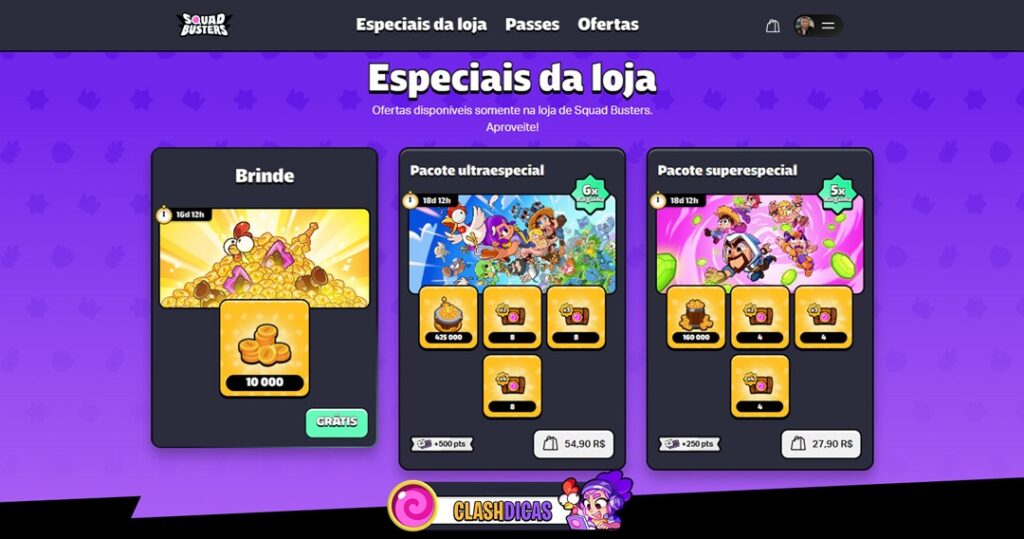 Ofertas Especiais na Supercell Store de Squad Busters