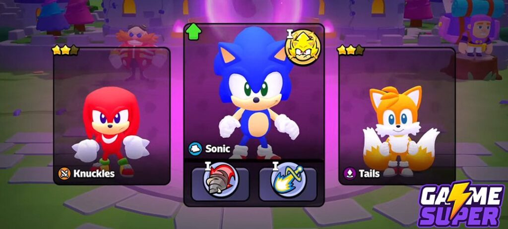 Knuckles, Sonic e Tails no Squad Busters