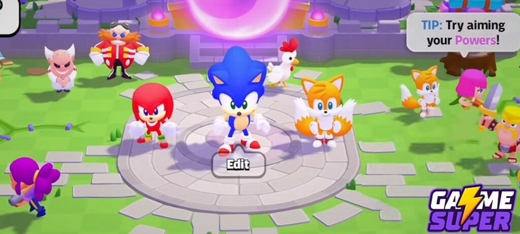 Herói Sonic e seus amigos no Squad Busters